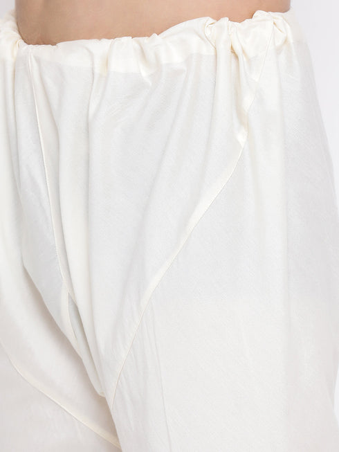 Vastramay Men's Green Floral Jacquard Jacket With Silk Kurta and Pyjama Set